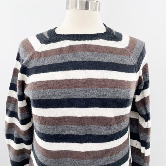 Columbia Womens Cotton Angora Wool Retro Stripe Crewneck Sweater Size Medium - Picture 2 of 9